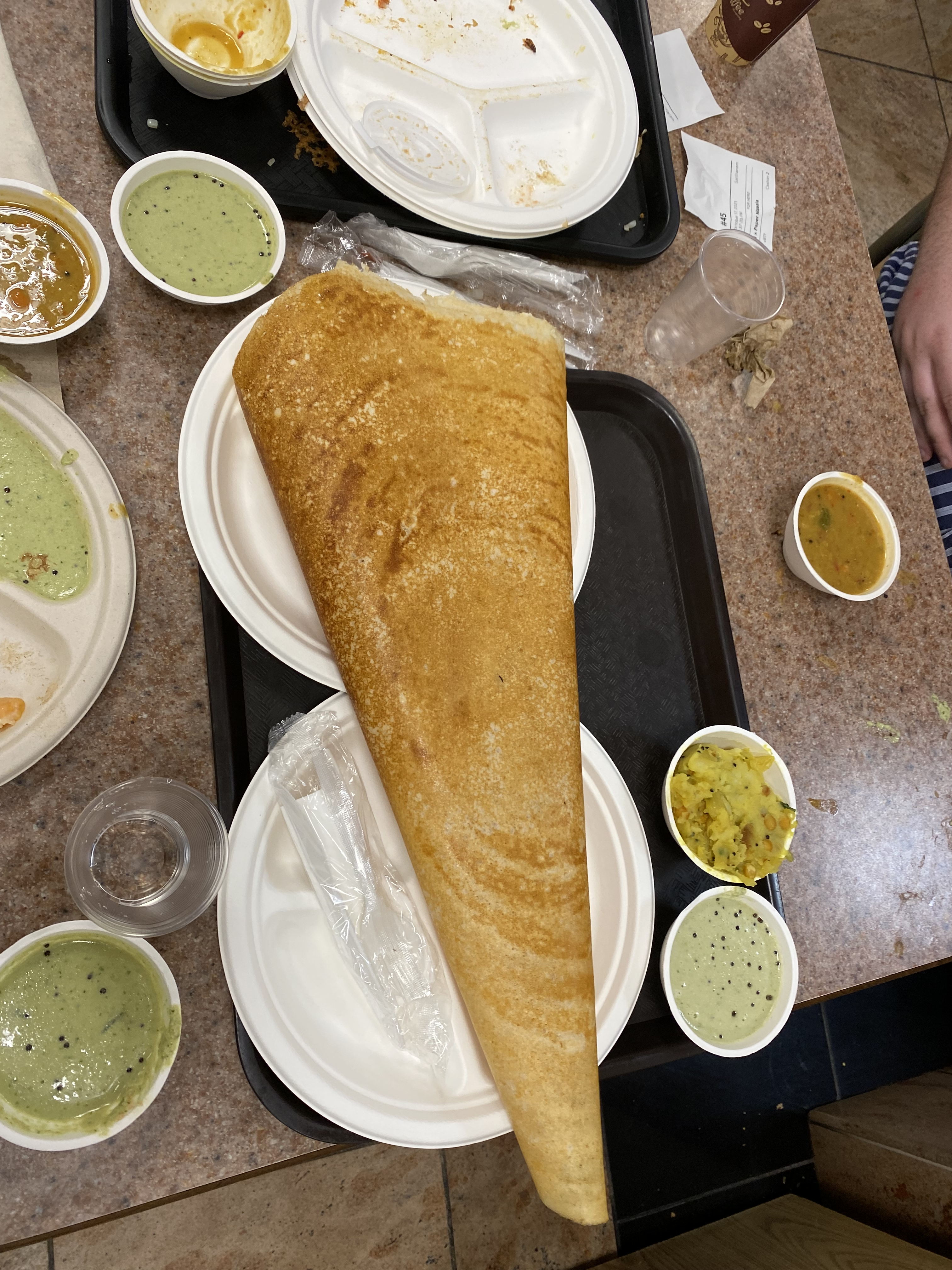 South Indian Food in the Basement of a Hindu Temple